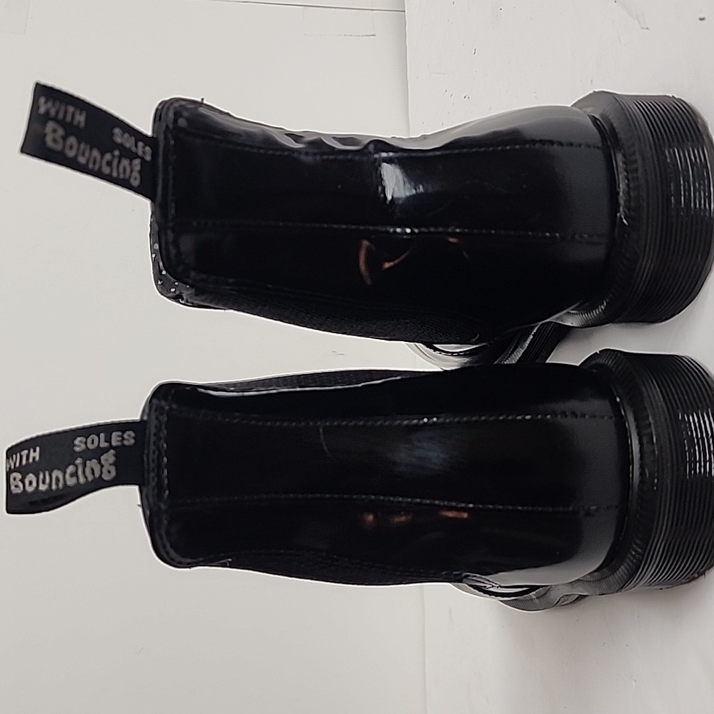 Dr. Martens Black Patent Chelsea Combat Boots - Picture 8 of 13